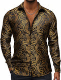 Hi-Tie Silk Mens Paisley Dress Shirt - Regular Fit, Smooth Fabric