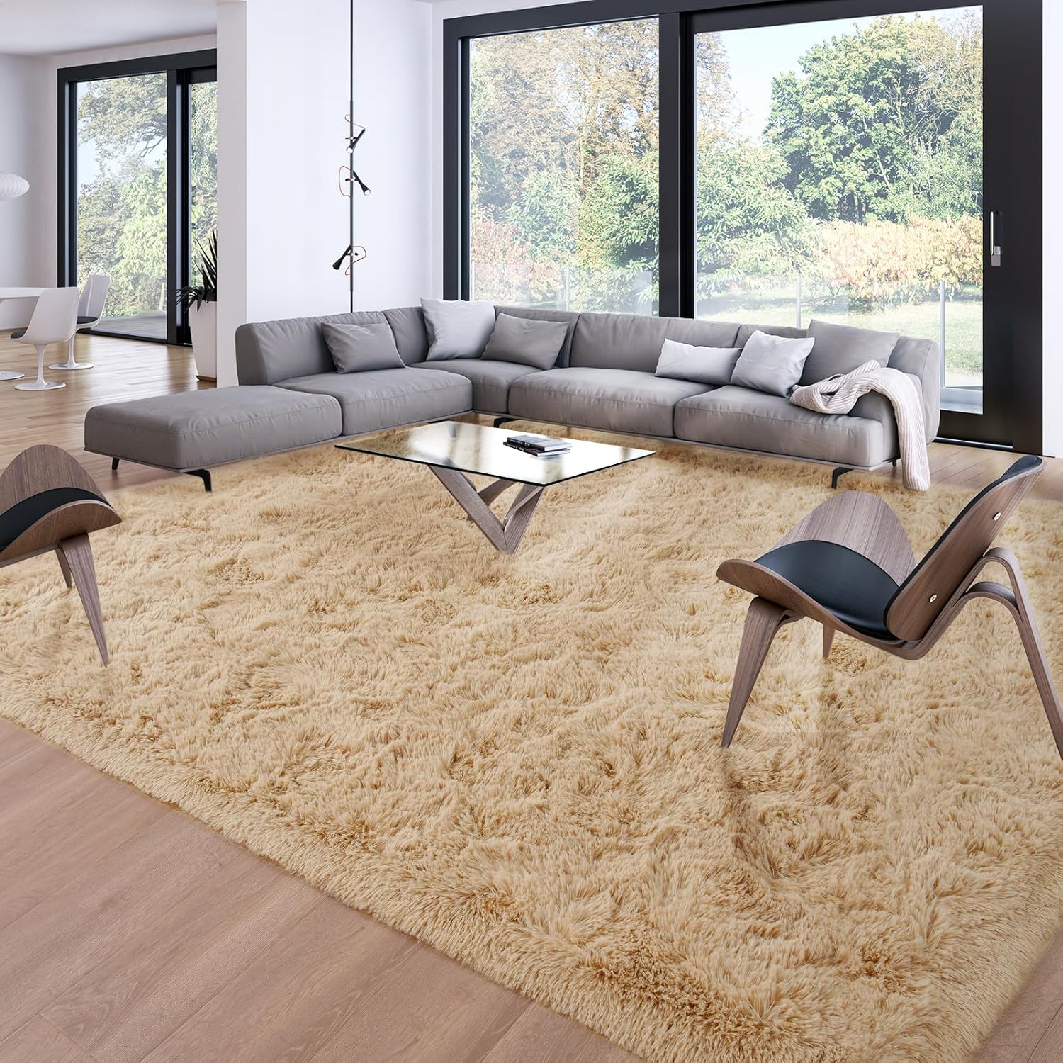 Merelax Soft Modern Indoor Large Shaggy Rug for Cozy Spaces