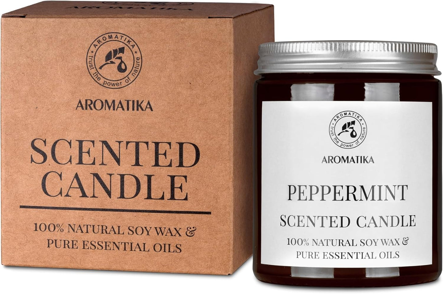 Peppermint Aromatherapy Candle - 45 Hr Burn Time