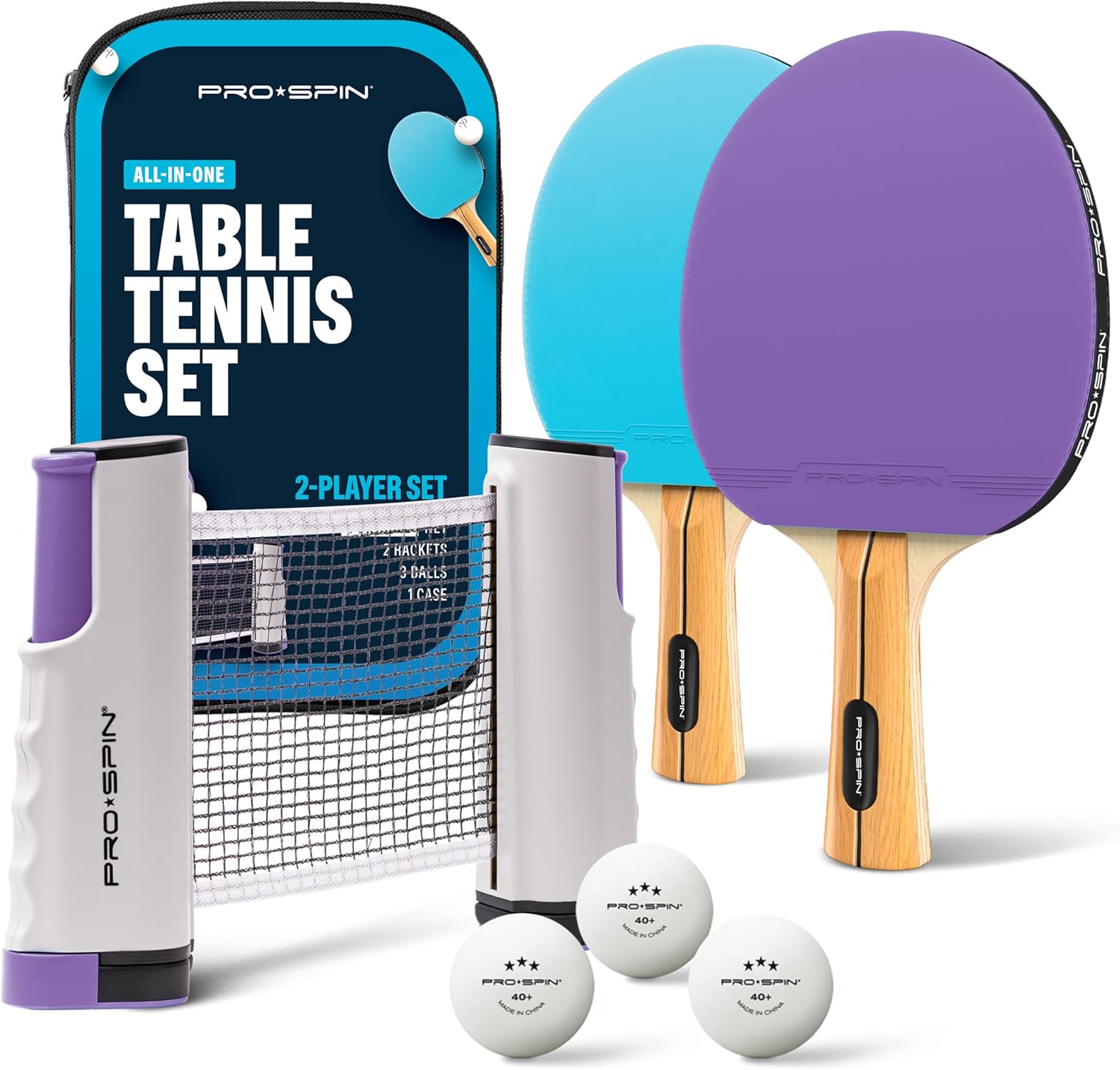 PRO SPIN All-in-One Ping Pong Set for Fun Family Games