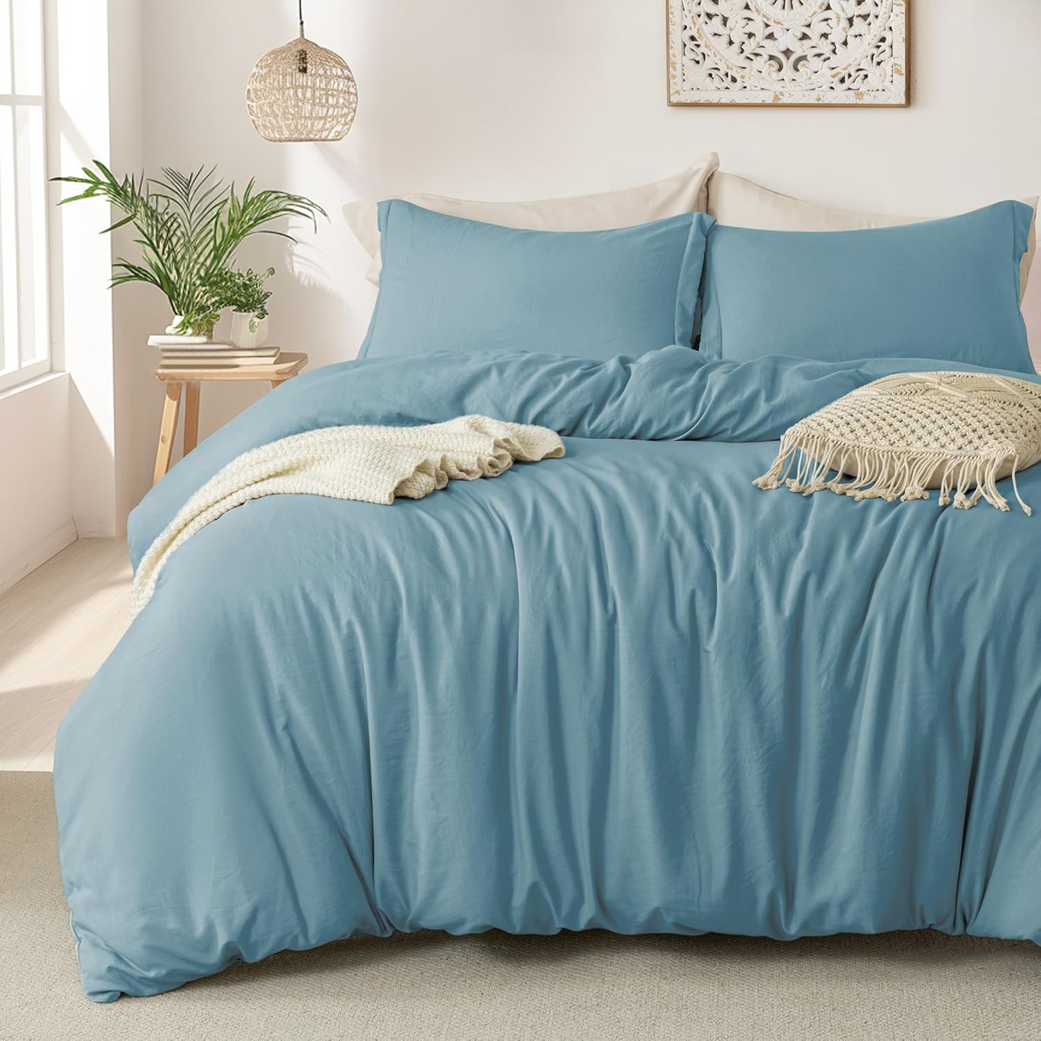 MILDLY Super Soft Duvet Cover Set - Cozy Grayish Blue Comforter