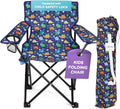 Kids Playful Dinosaurs Folding Beach Camp Chair for Ages 2-7