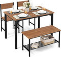 Tangkula Dining Table Set for 4 - Space-Saving 4-Piece Dining Set