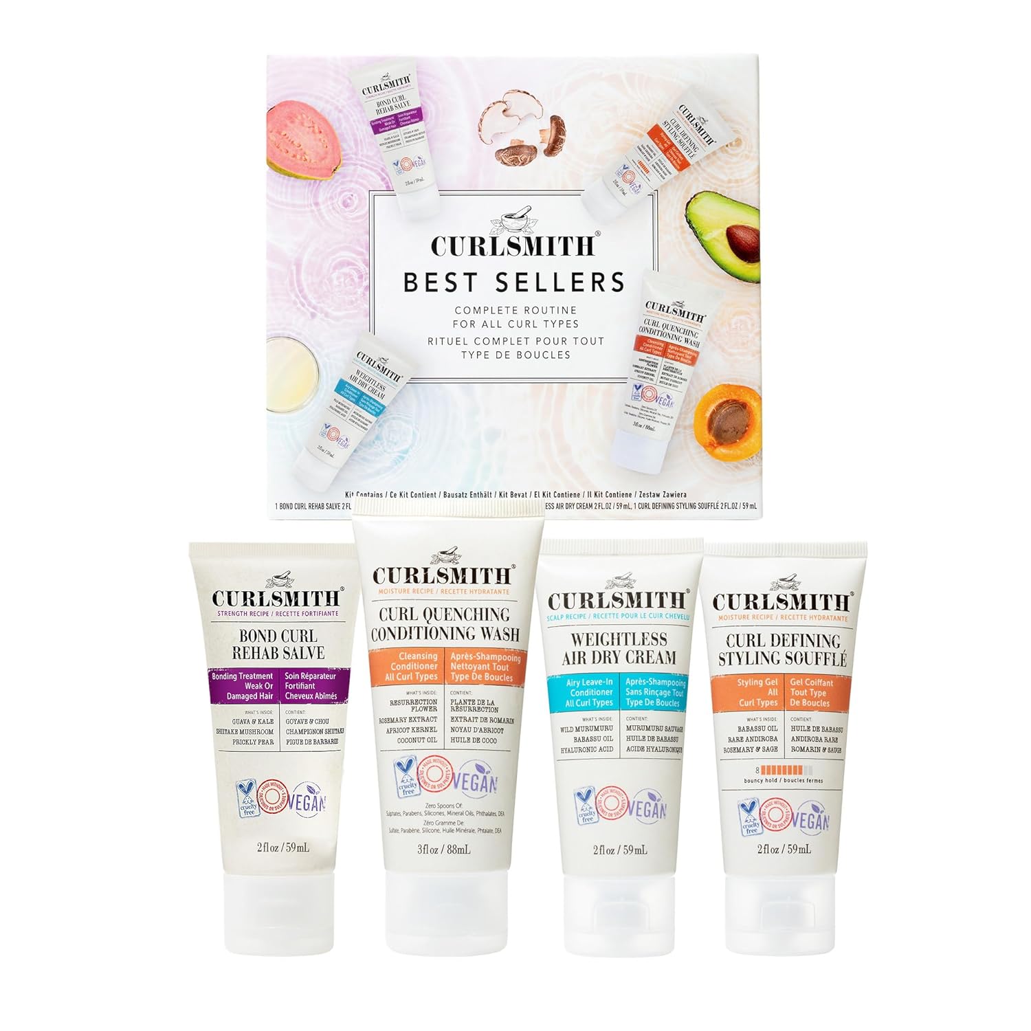 Curlsmith Best Sellers Travel Kit | Strength, Moisture, Scalp Recipes