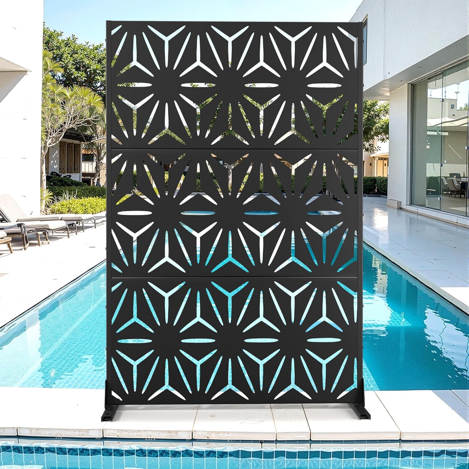 Metal Privacy Screen for Outdoor & Indoor Use, Stylish Panels