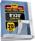 Core Tarps 20 Mil Clear Tarp 8x20ft - Heavy Duty Weather Shield
