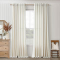 Living Room Curtains 112 in Length 2 Panels Set - Semi Privacy Linen