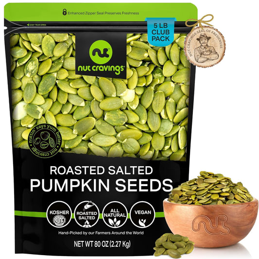 Roasted Salted Pumpkin Seeds - Fresh Pepitas for Snacking