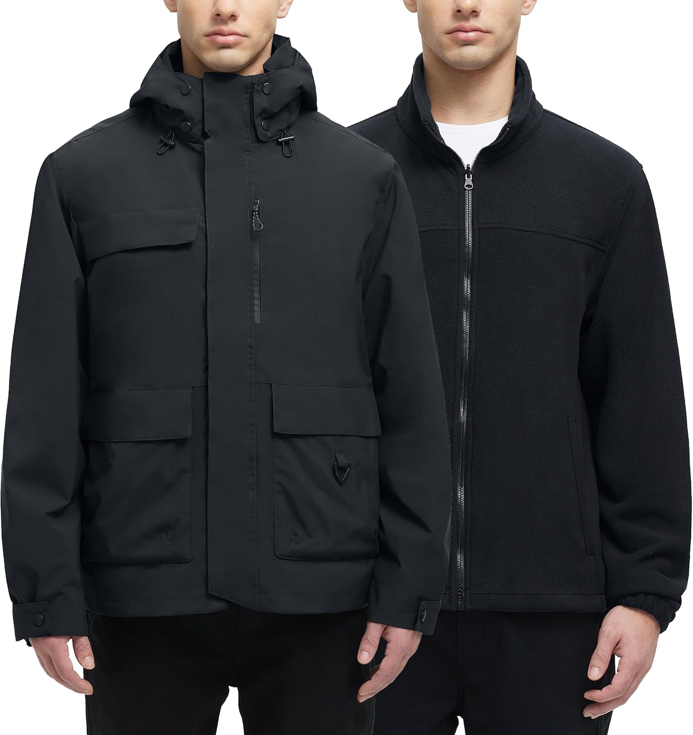 YGREYG Men's 3-in-1 Winter Jacket: Waterproof & Warm