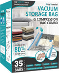35 Pack Space Saver Bags for Comforters and Clothes Storage
