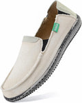 Mens Slip On Deck Shoes Canvas Loafers for Men - Zero Drop Casual