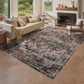 8x10 Washable Vintage Living Room Area Rug - Machine Washable Low Pile