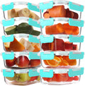 BAYZZ 10 Pack 22 oz Glass Meal Prep Containers - Airtight, Stackable