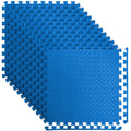 EVA Puzzle Exercise Mats 48 Sq.Ft Pack of 12 - Cushioned Home Gym
