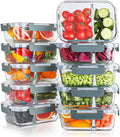 Glass Meal Prep Containers 10-Pack 30oz 2 Compartments - Airtight