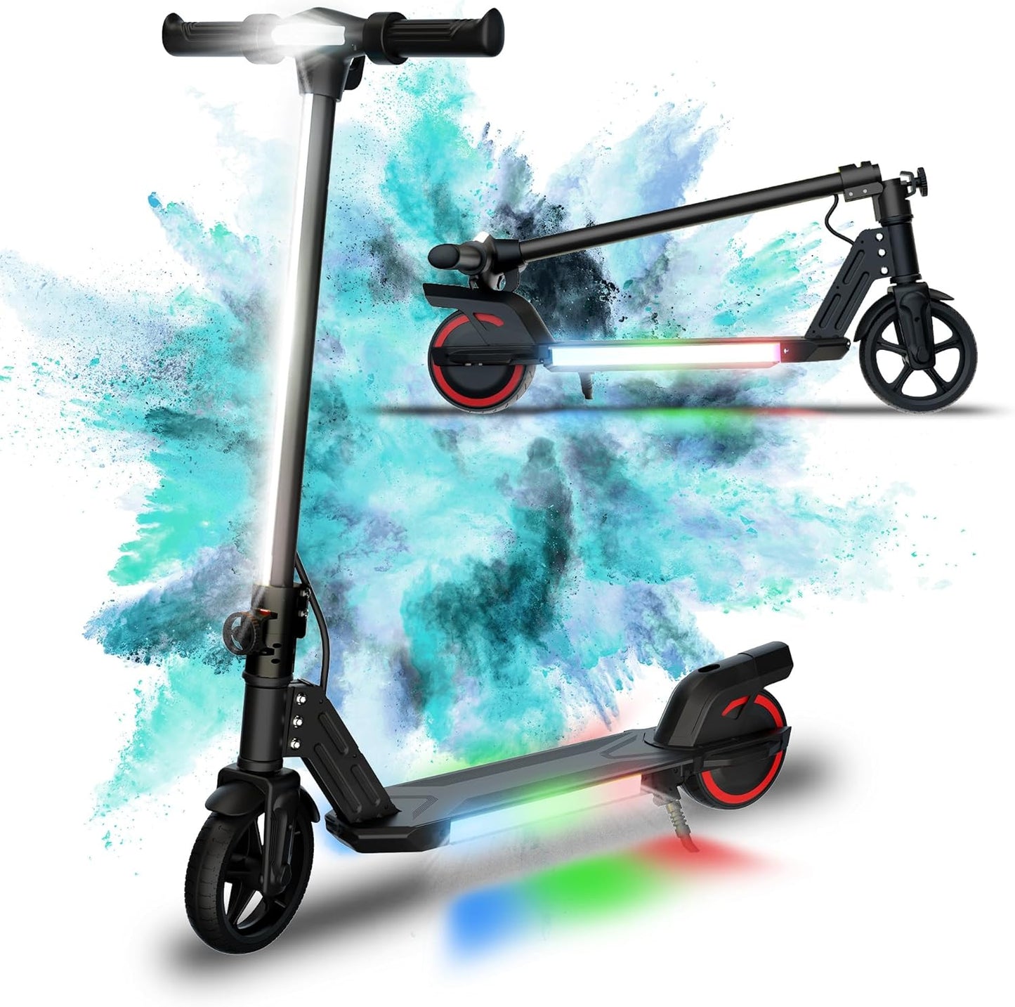 Foldable Electric Scooter for Kids with Bright LED Lights