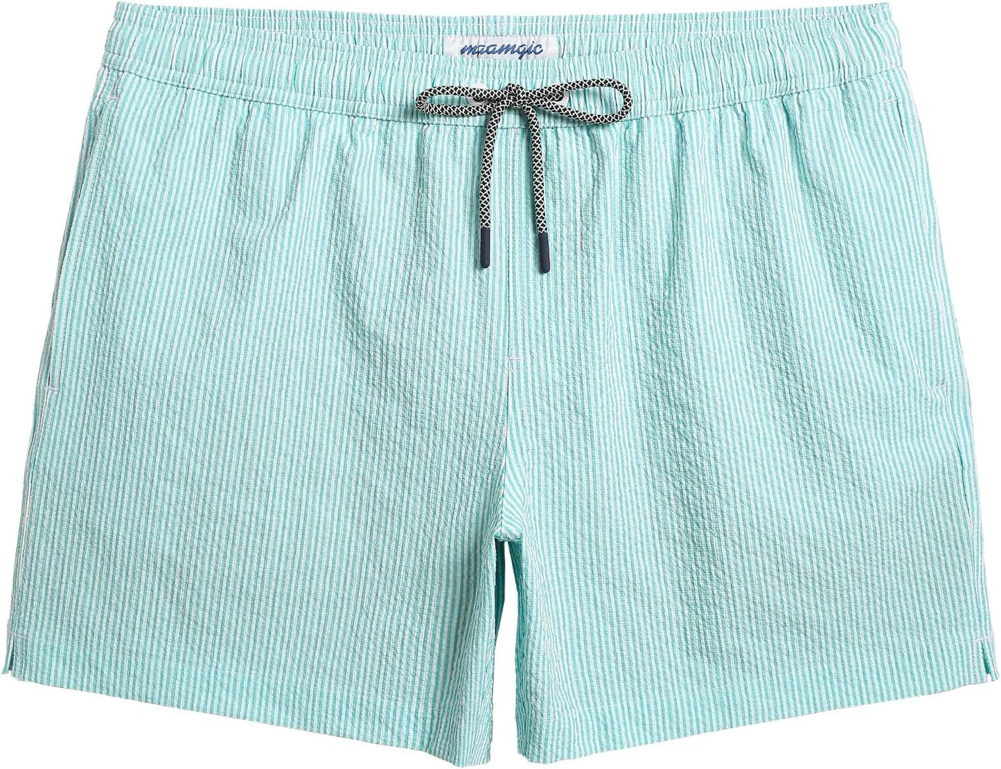 maamgic Men's Swim Trunks Quick Dry Seersucker Beach Shorts