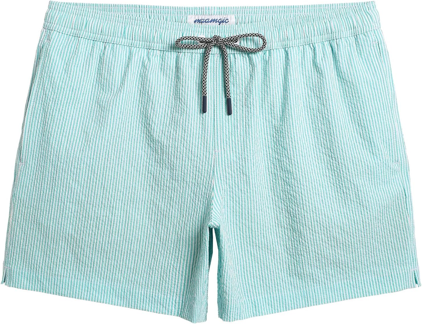 maamgic Men's Swim Trunks Quick Dry Seersucker Beach Shorts