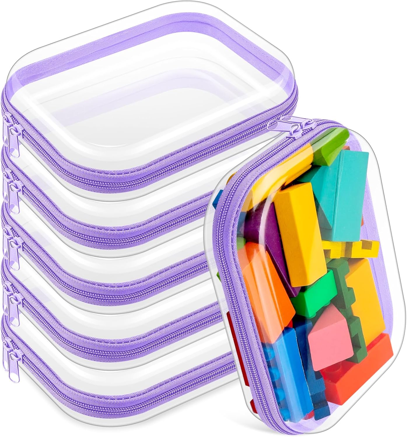 Sanwuta Clear Hard Zipper Case Pencil Pouches for Travel