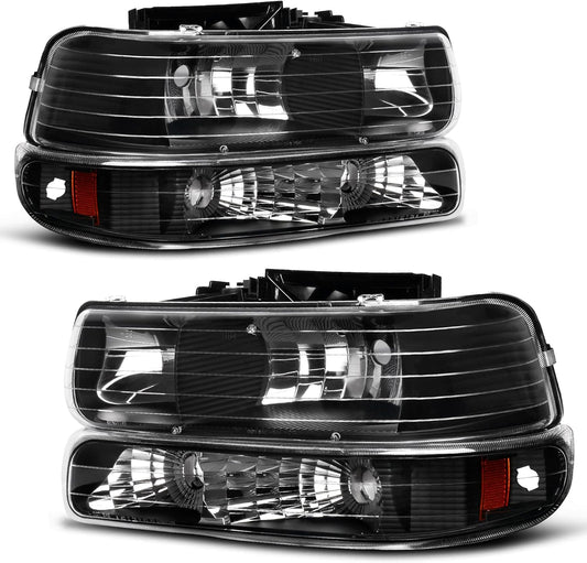oEdRo Headlight Assembly Replacement for Chevy Silverado 1500 2500