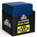 Boen 20ft x 40ft Blue Poly Tarps - Reliable Waterproof Covers