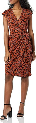 Women's Classic Cap Sleeve Wrap Dress Plus Size - Everyday Fit