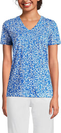 Lands' End Women's Relaxed Supima Cotton V-Neck T-Shirt - Soft jeans