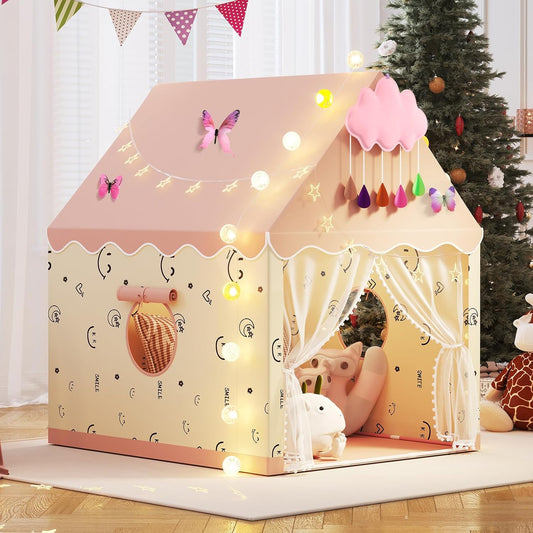 Kids Play Tent with Lights & Decor - Indoor/Outdoor Fun!