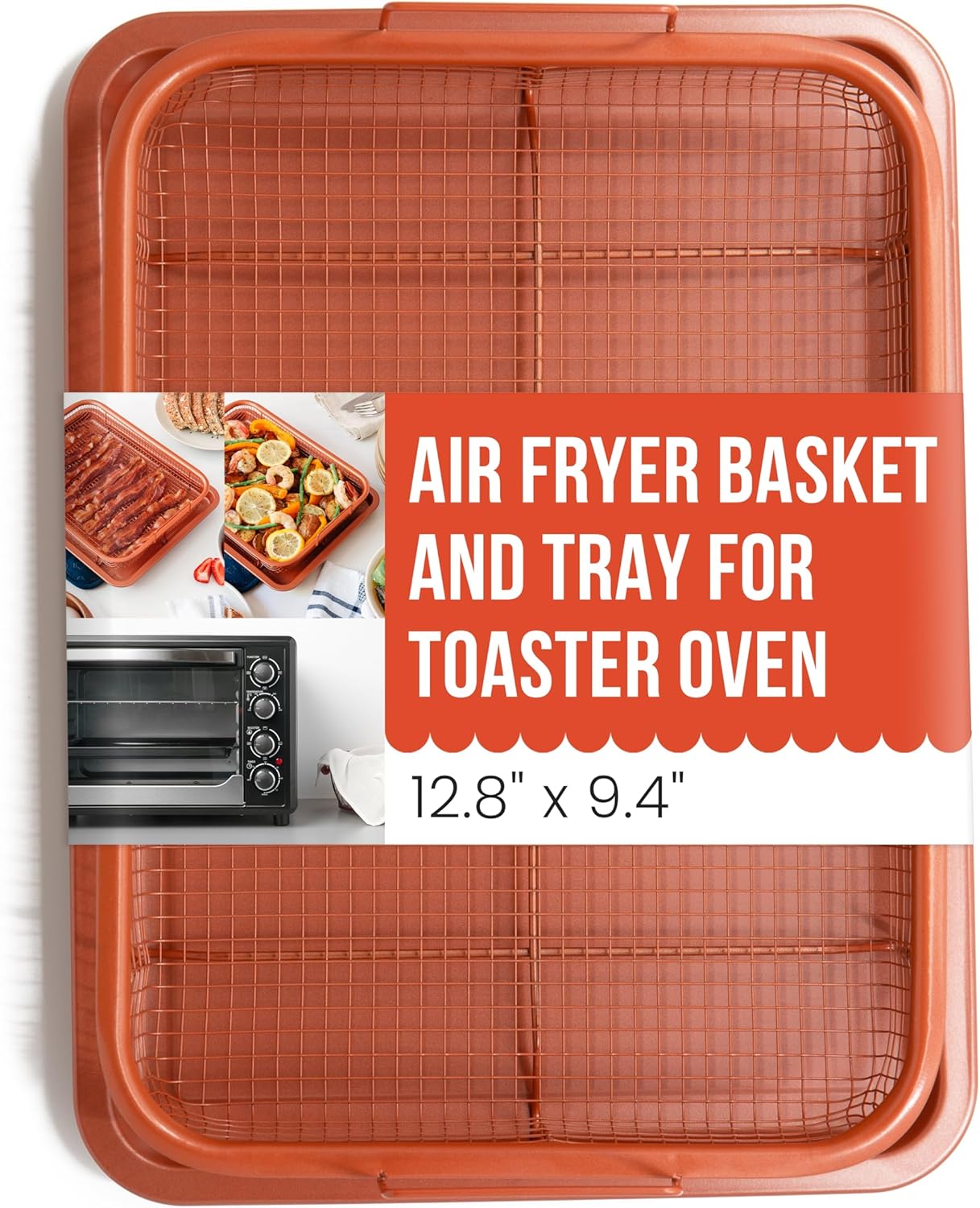 Chef Pomodoro 2pc Air Fryer Basket Set | For Oil-Free Cooking
