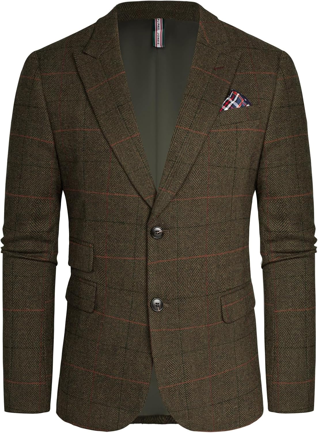 Men's Tweed Blazer Wool Herringbone Sport Coat for Vintage Style
