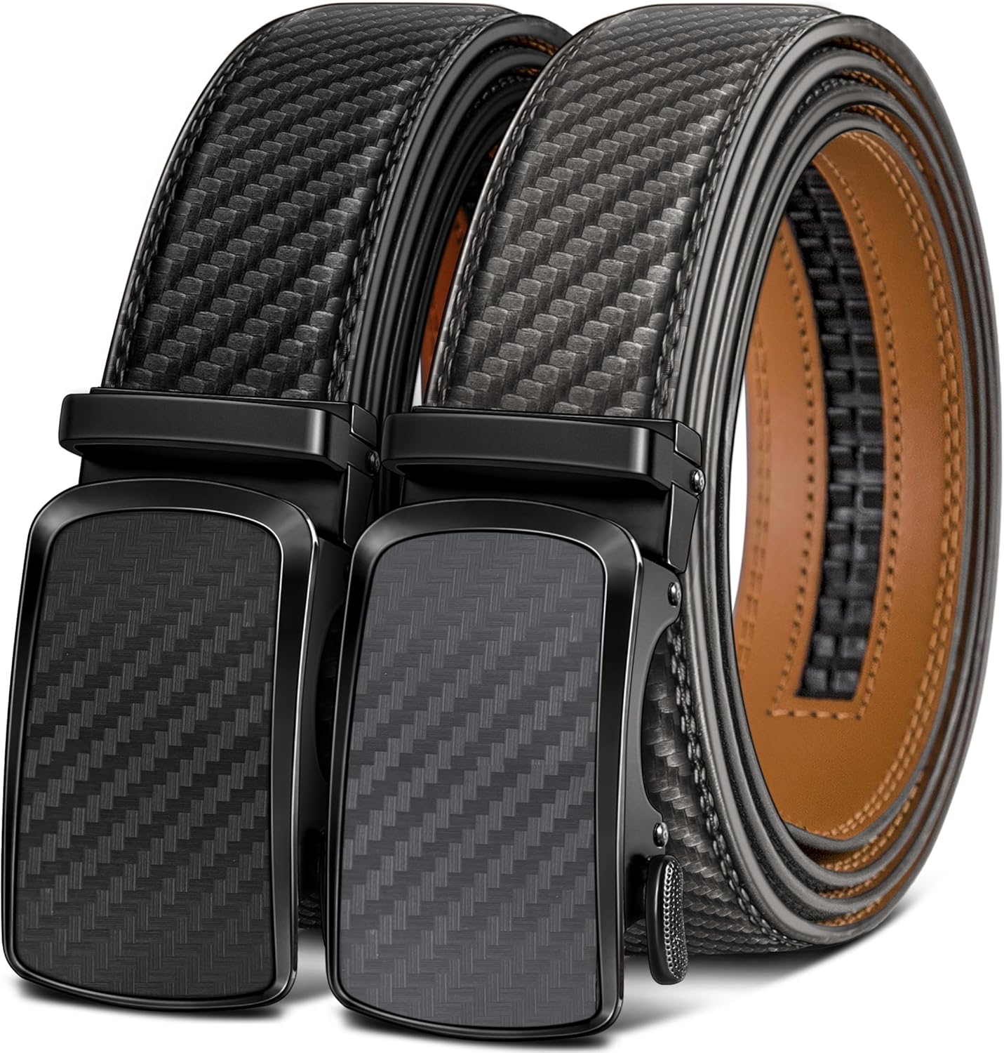 BULLIANT Men's Ratchet Belt 2 Pack for Perfect Fit and Style