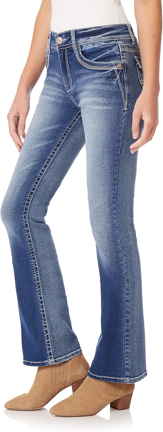 WallFlower Women's Legendary Bootcut Mid-Rise Jeans for All Sizes