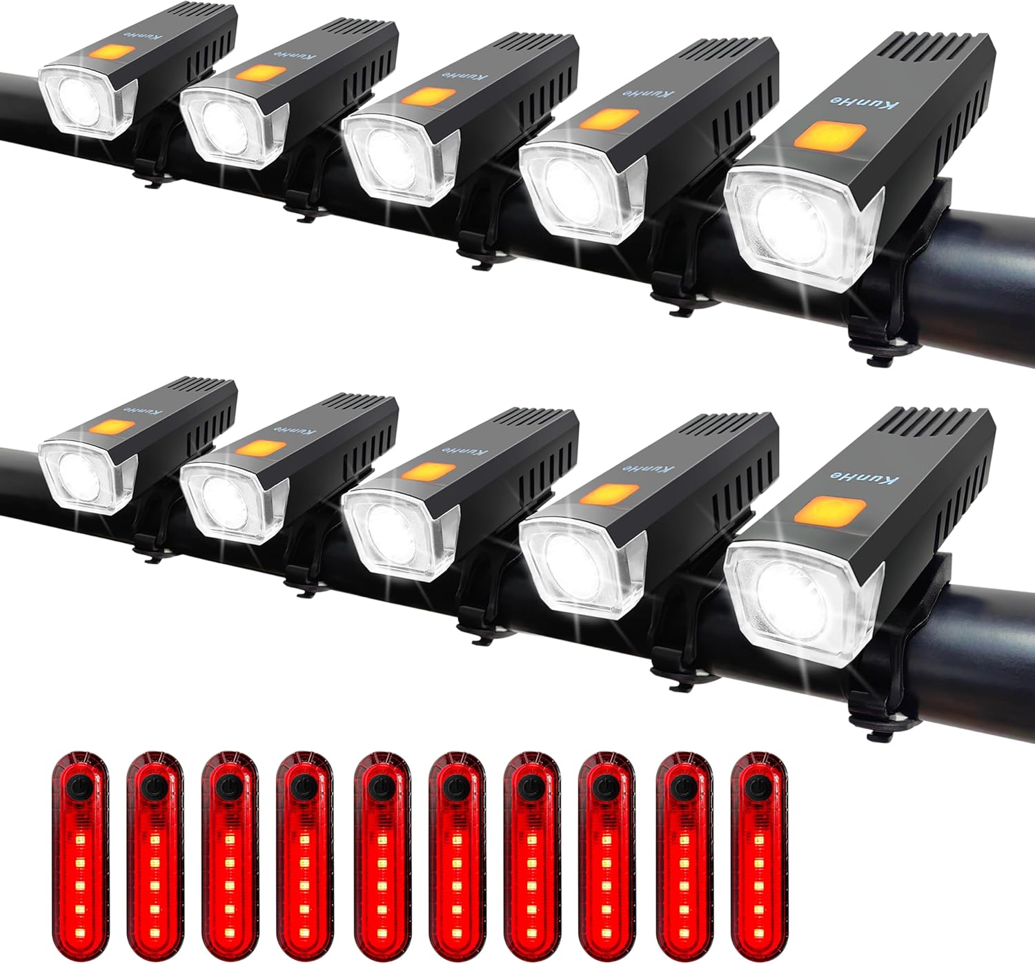 Kunhe USB-C Rechargeable Bike Lights for Safety and Visibility