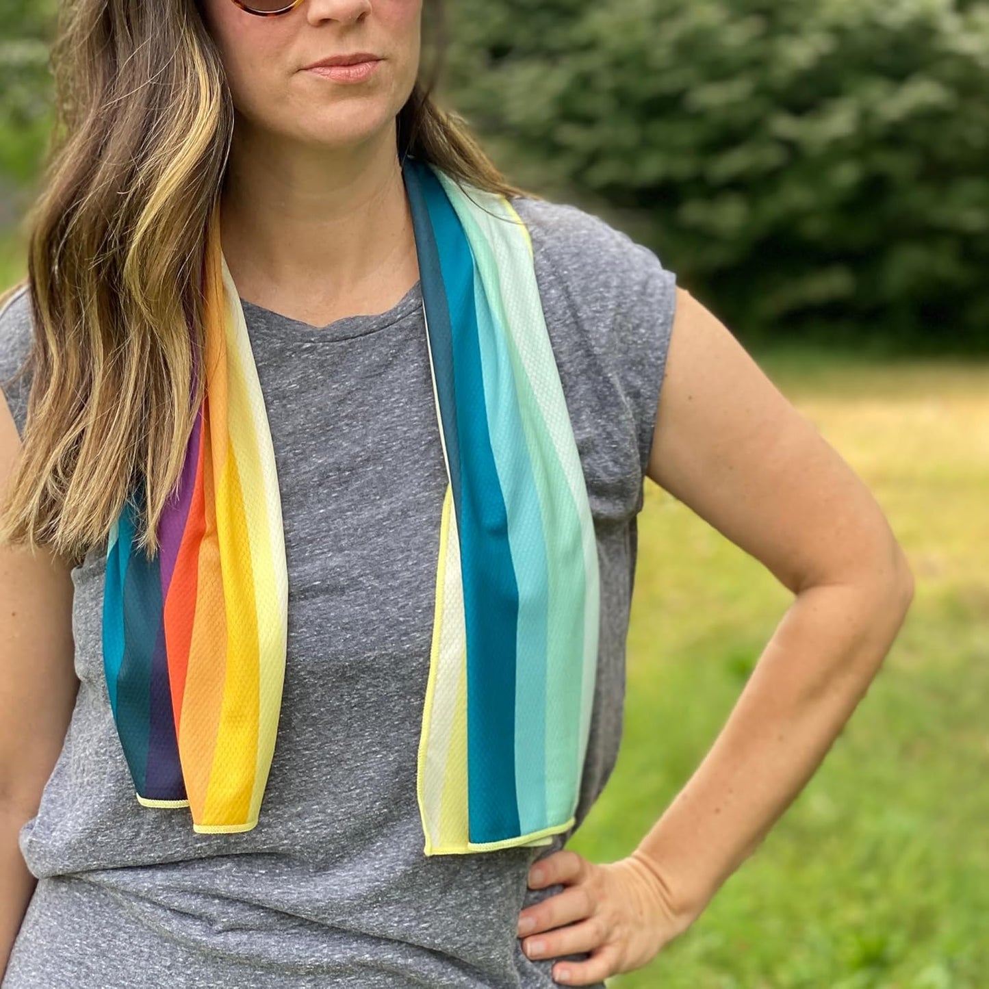 Sunset Wave Cooling Towel - Heat Relief & Style
