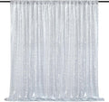 8ft x 8ft Silver Sequin Backdrop Curtain - Shiny Photo Booth Backdrop