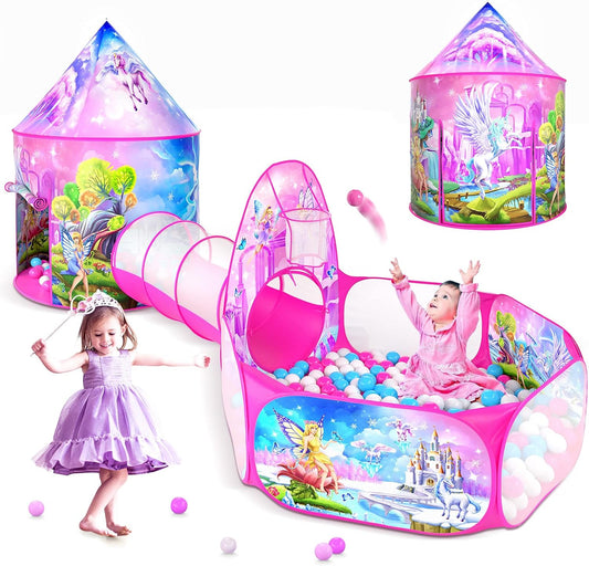 Unicorn 3-in-1 Play Tent Set for Kids - Indoor & Outdoor Fun!