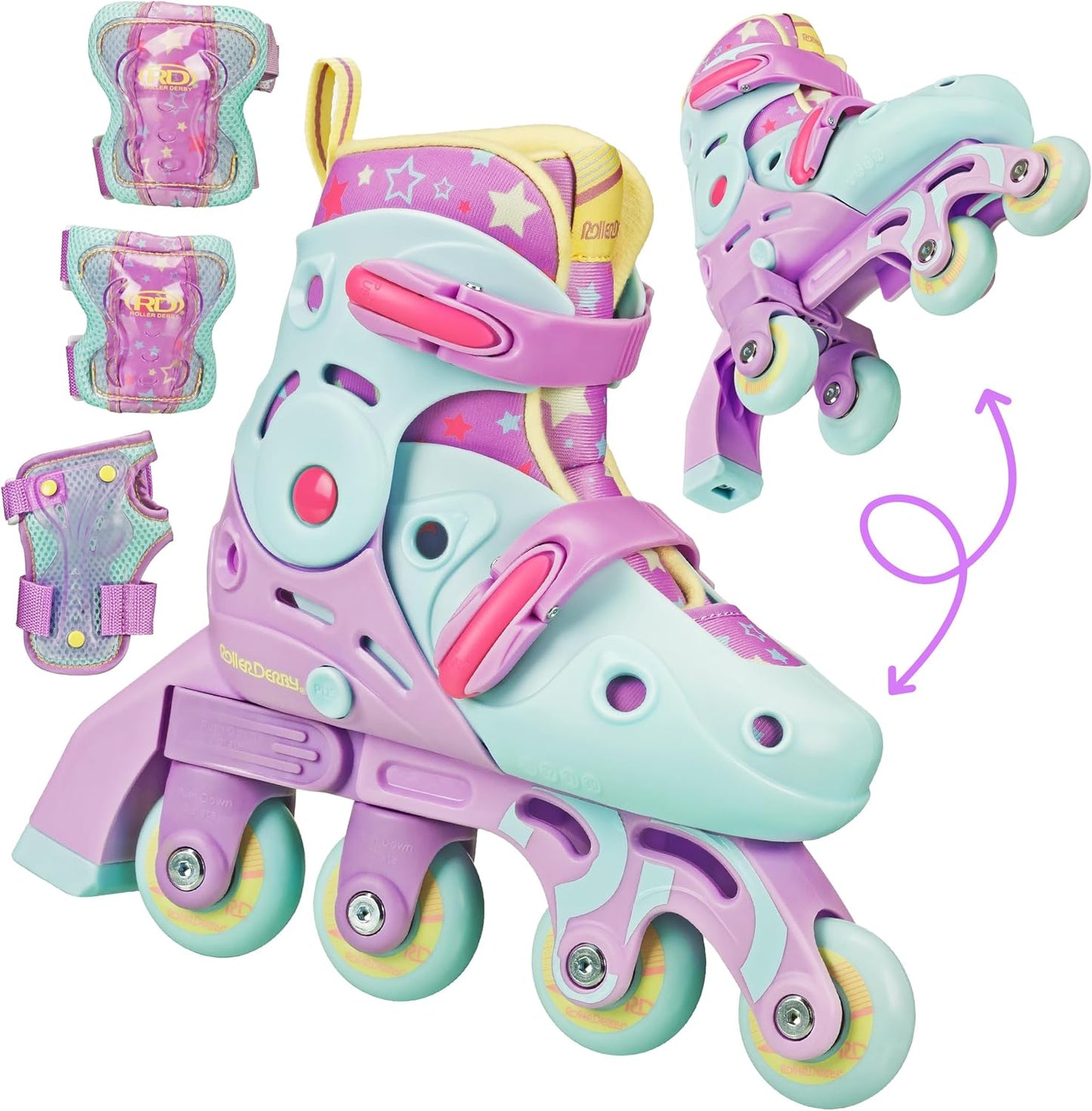 Roller Derby Switch Skates for Beginners - 2 in 1 Adjustable Design
