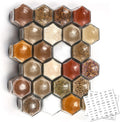 Hexagon Magnetic Spice Jars Set of 24 - Space Saving Refrigerator