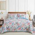 Garden King Size Bedspread Quilt Set - Lightweight Floral Coverlet