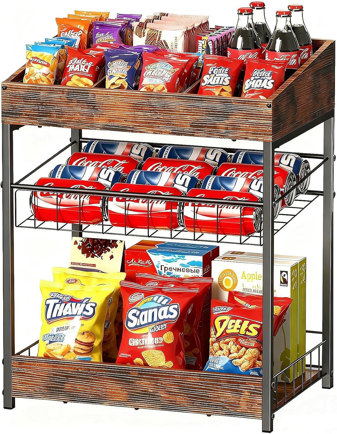 Candy Display Rack - 3 Tier Snack Organizer for Countertop