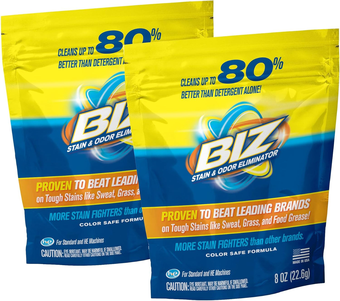 Powerful Stain & Odor Removal - BIZ Laundry Detergent (2 Pack)