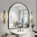 Arched Bathroom Mirror 32 in x 34 in Black Arch Mirror - Easy Wall