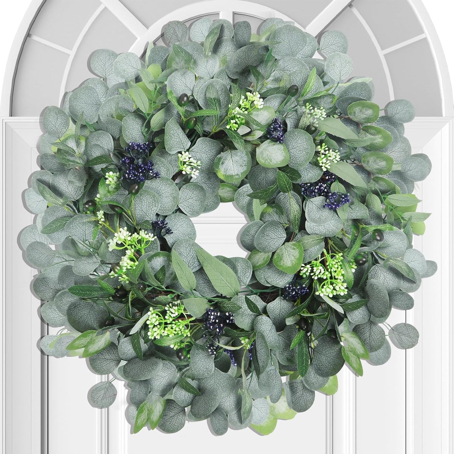 Eucalyptus Wreath for Front Door - 24 Inch Greenery Decor