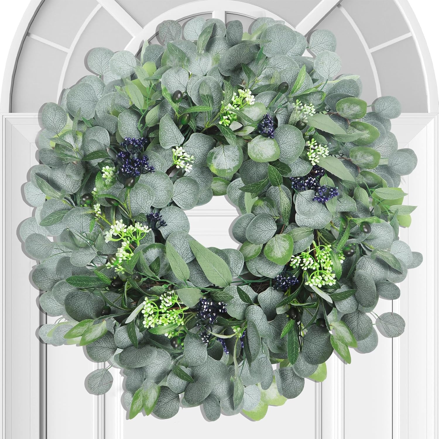 Eucalyptus Wreath for Front Door - 24 Inch Greenery Decor