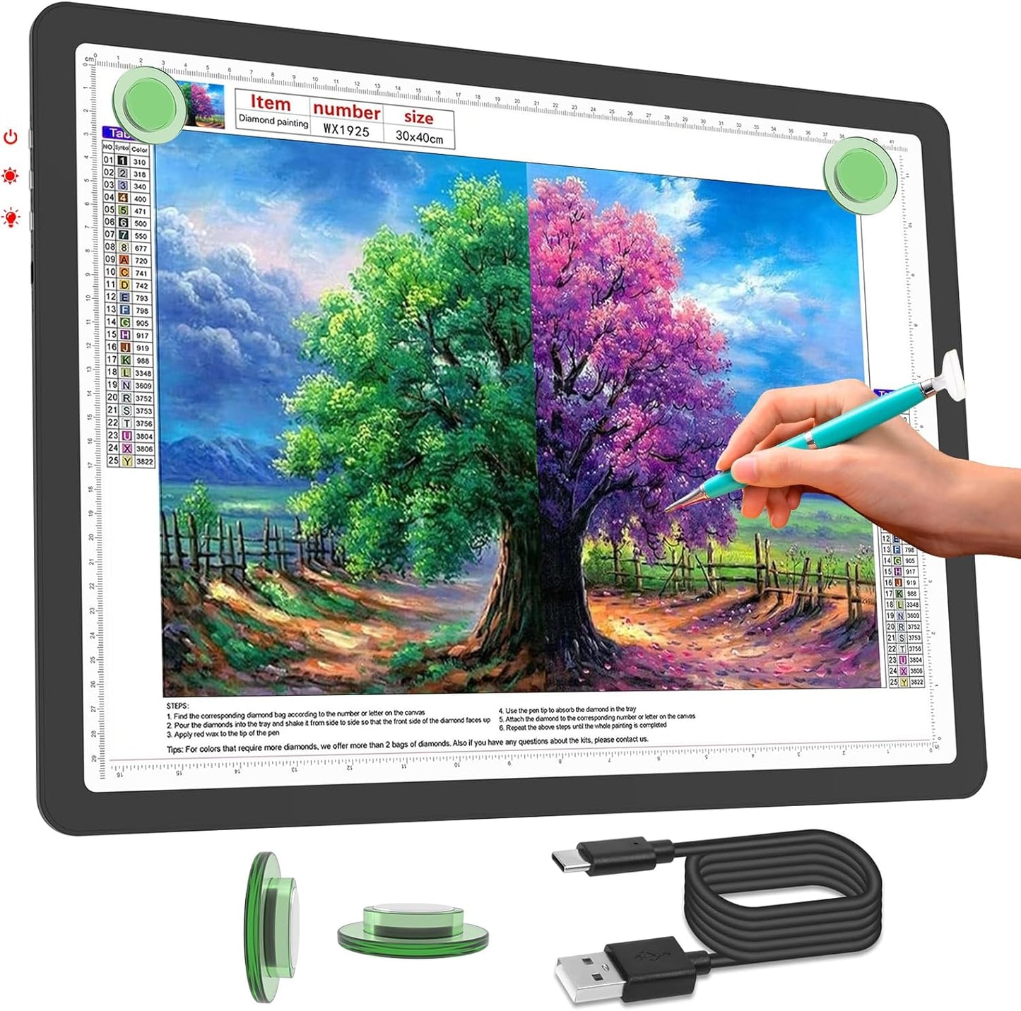 Phylosal Rechargeable A3 LED Light Pad for Diamond Painting