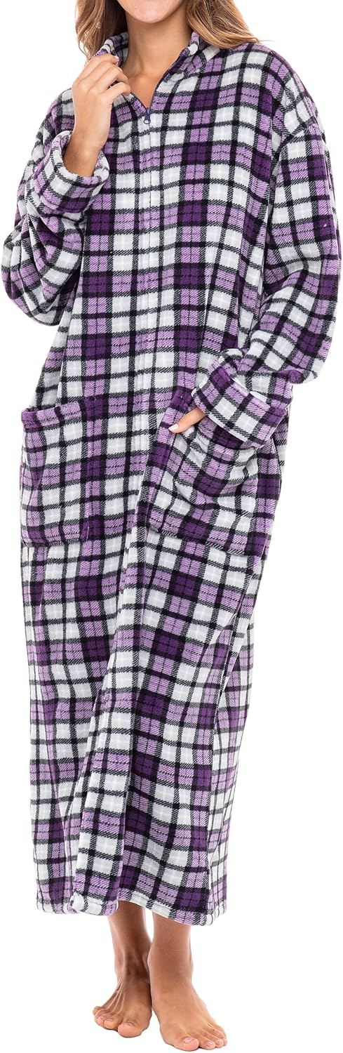 Plush Zipper Robes for Plus Size Women by Alexander Del Rossa