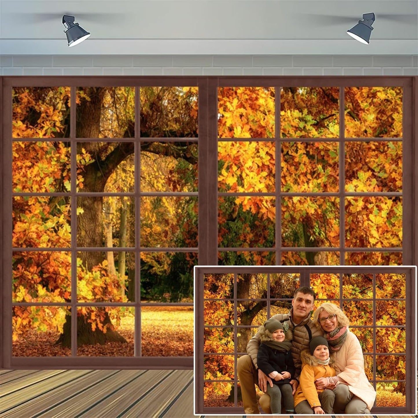 Window View Autumn Fall Backdrop for Weddings and Parties