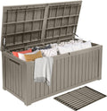 DWVO 150 Gallon XL Deck Box with Divider & Lockable Lid - Large