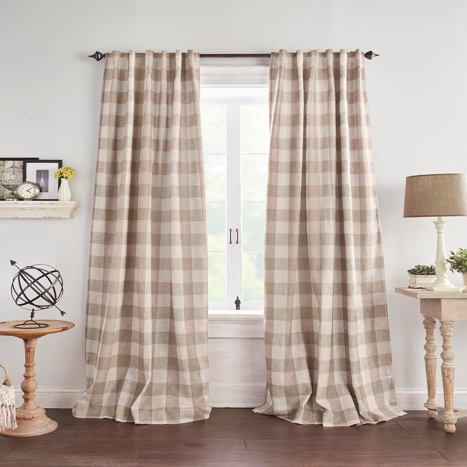 Buffalo-Check Blackout Window Curtain for Rustic Home Decor