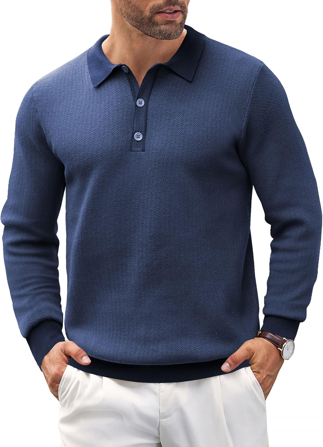 COOFANDY Mens Knit Polo Shirts for Casual and Golf Wear